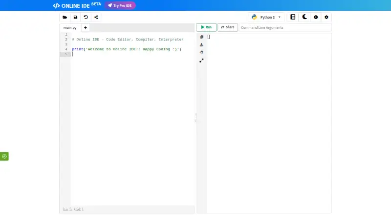 Online IDE's own site