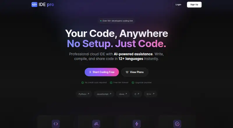 Online IDE Pro's own site