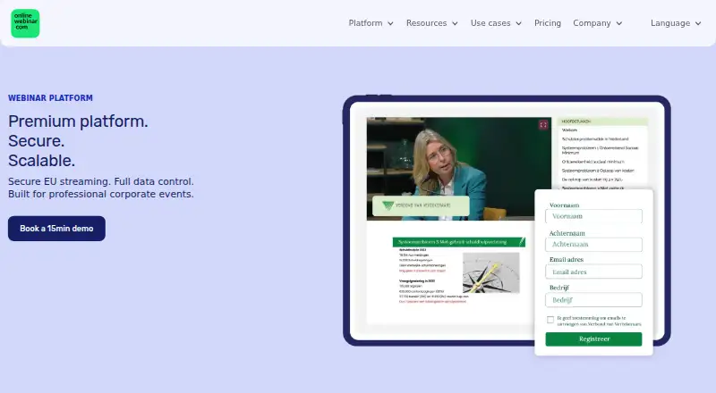 OnlineWebinar's own site
