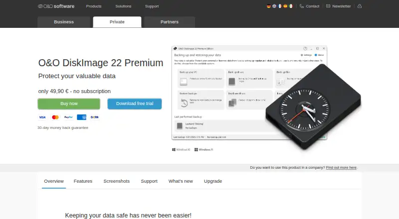 O&O DiskImage's own site