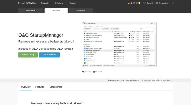O&O StartupManager's own site