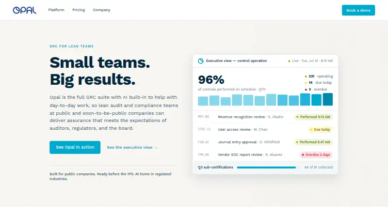 Opal GRC Controls's own site