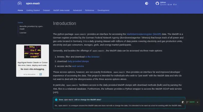 open-MaStR's own site