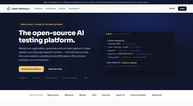 Open-Testing.AI's own site