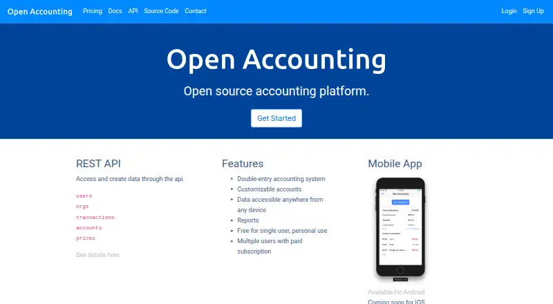 Open Accounting's own site