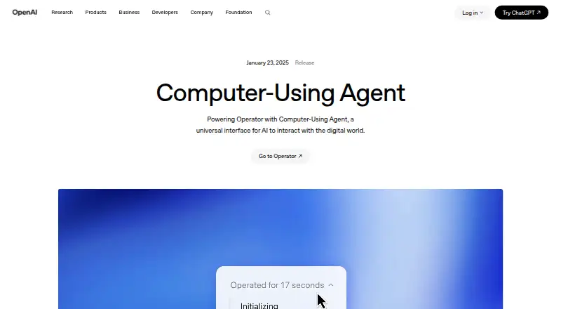 OpenAI Computer-Using Agent (CUA)'s own site