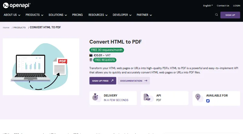 OpenAPI HTML to PDF's own site