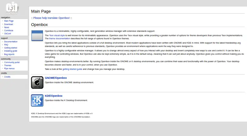 Openbox's own site