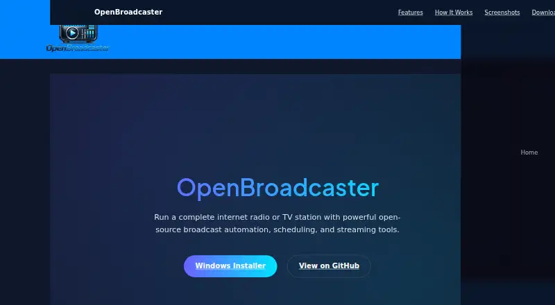 OpenBroadcaster's own site