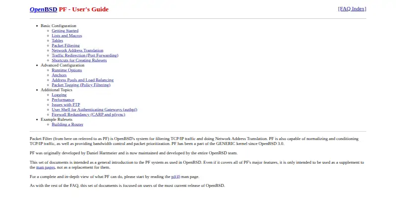 OpenBSD PF's own site