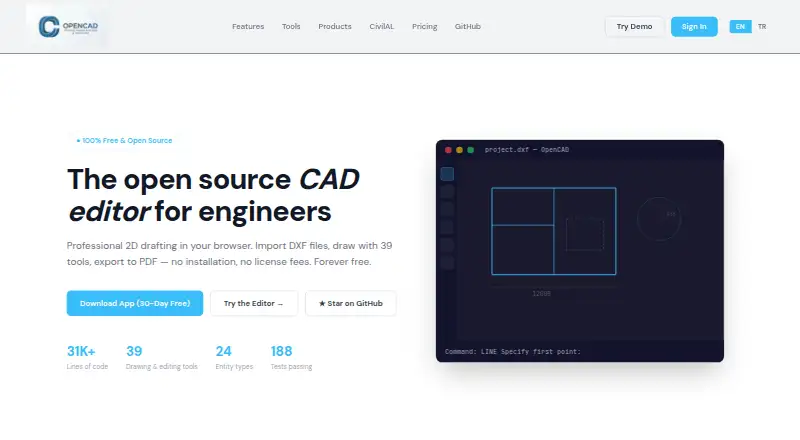 OpenCAD's own site