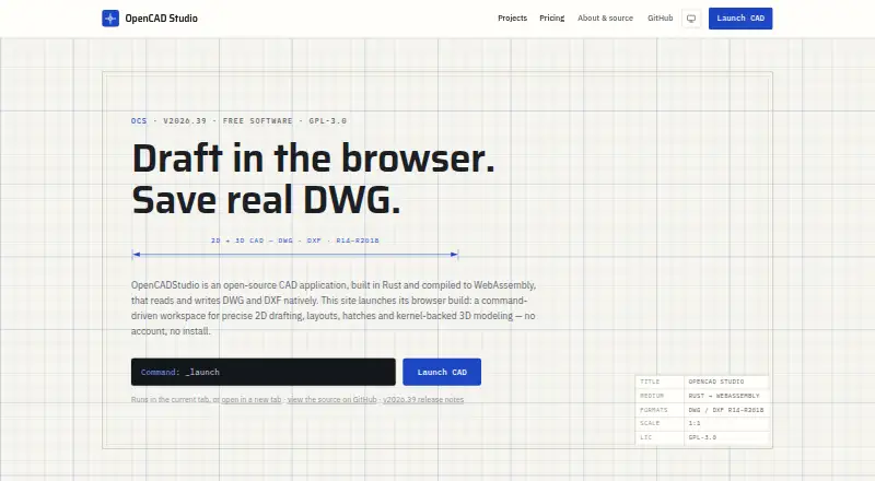 OpenCAD Studio's own site