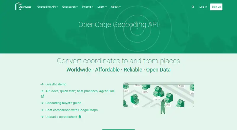 OpenCage Geocoder's own site