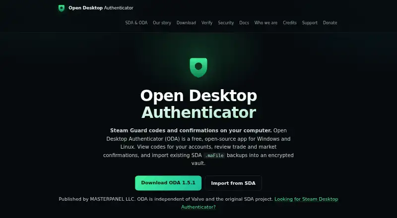 Open Desktop Authenticator's own site
