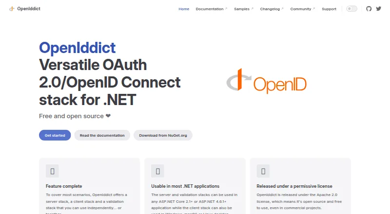 OpenIddict's own site