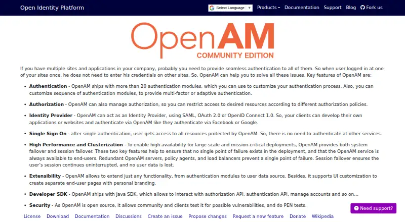OpenAM's own site