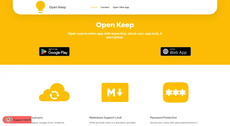 Open Keep's own site