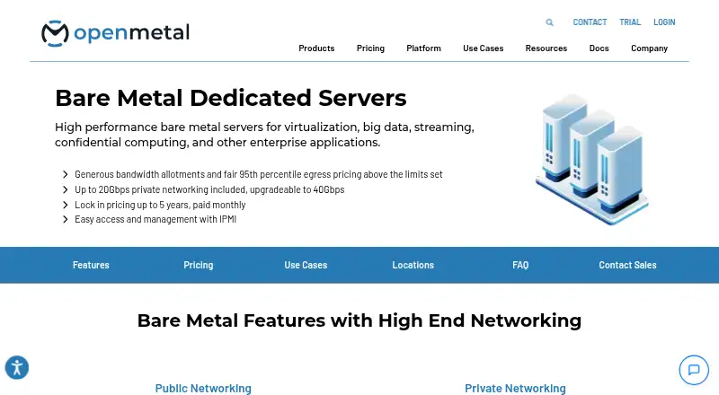 OpenMetal Bare Metal's own site