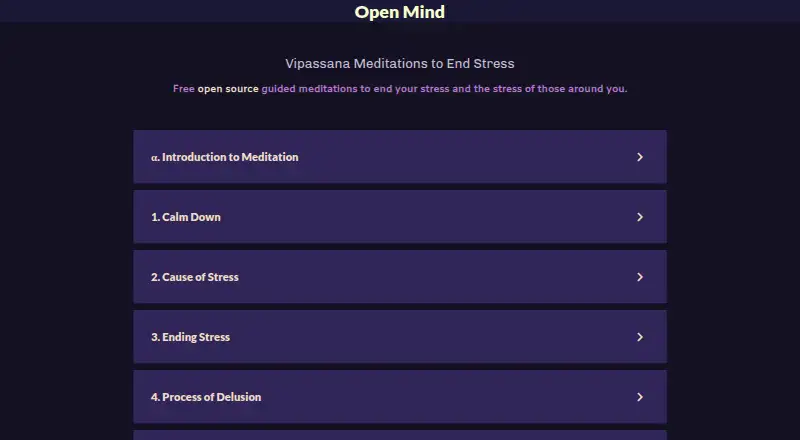 Open Mind's own site