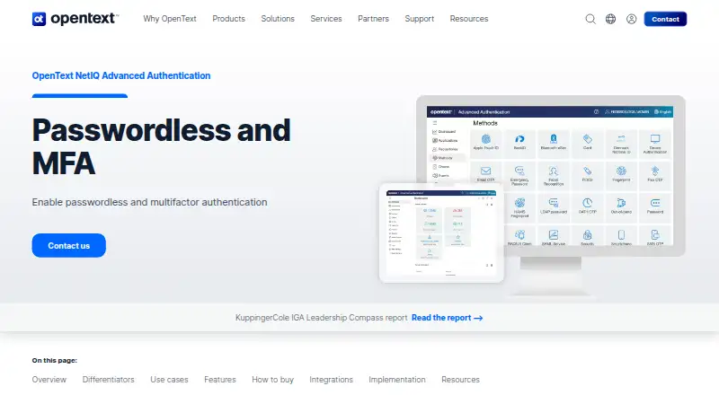 OpenText NetIQ Advanced Authentication's own site