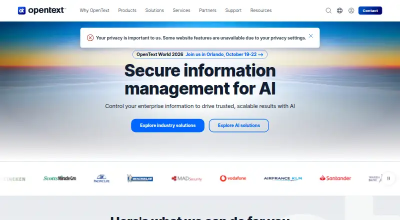 OpenText Core Advanced Authentication's own site