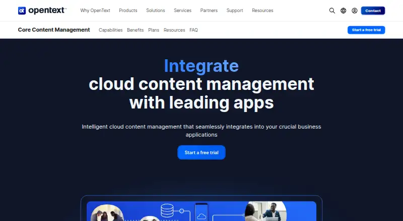 OpenText Core Content Management's own site
