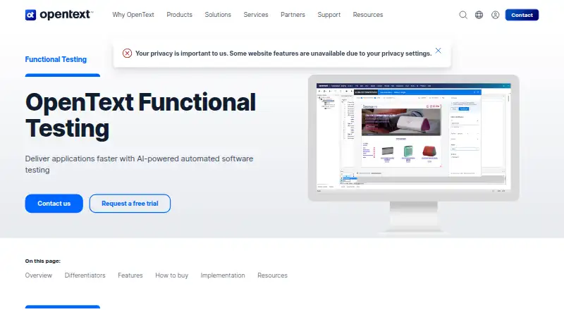 OpenText Functional Testing (formerly UFT One)'s own site