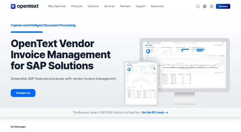 OpenText Vendor Invoice Management for SAP Solutions's own site