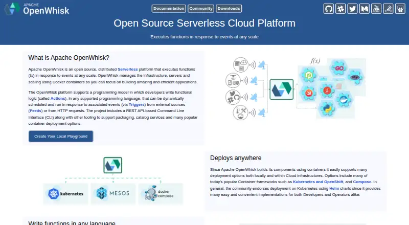 Apache OpenWhisk's own site