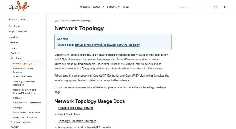 OpenWISP Network Topology's own site