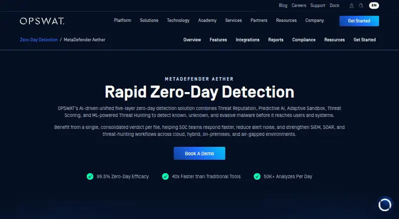 MetaDefender Aether's own site
