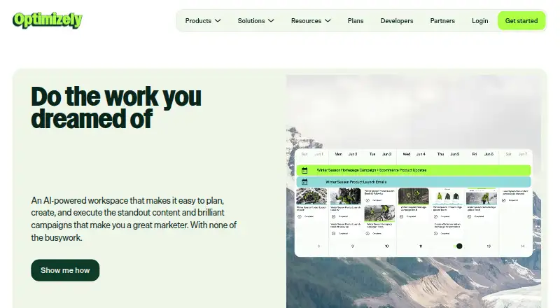 Optimizely Content Marketing Platform's own site