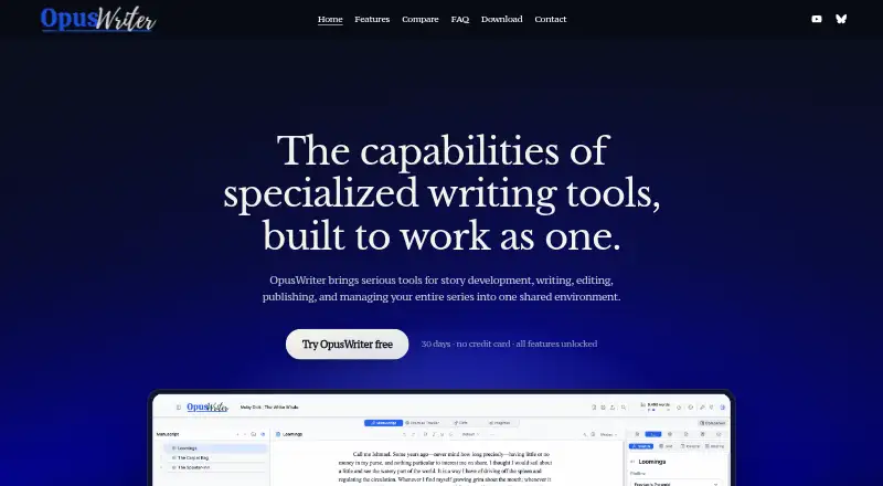 OpusWriter's own site