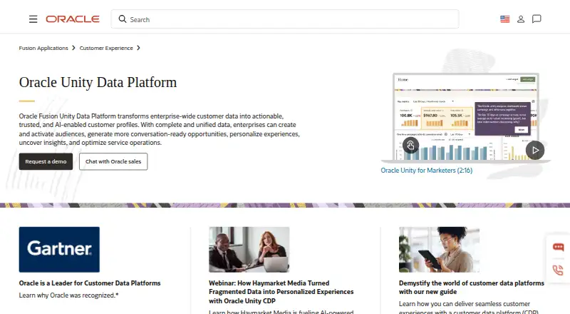 Oracle Unity CDP's own site