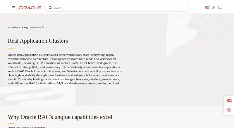 Oracle Real Application Clusters's own site