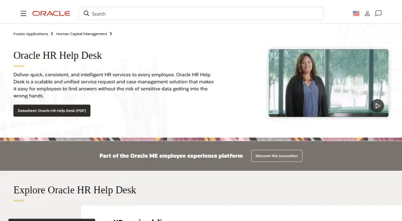 Oracle HR Help Desk's own site