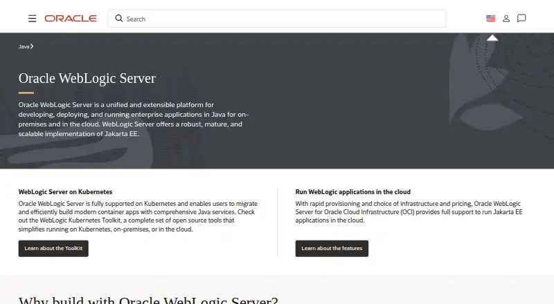 Oracle WebLogic's own site