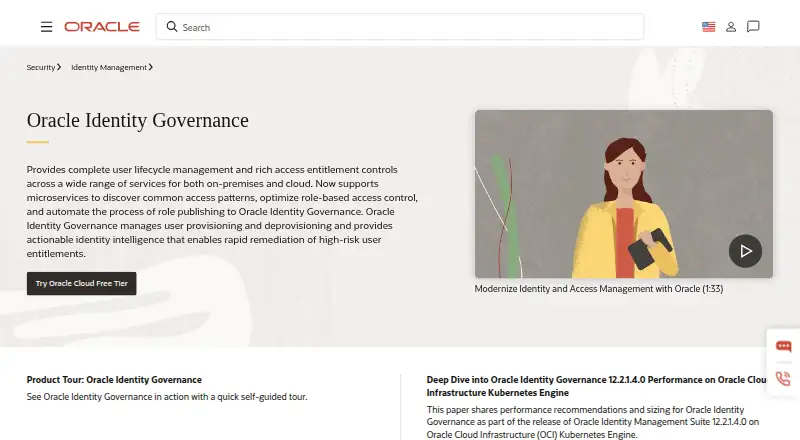 Oracle Identity Governance's own site