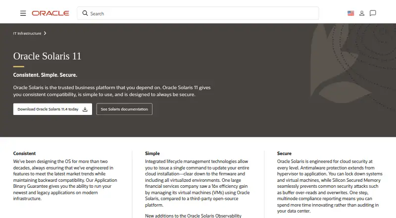 Oracle Solaris's own site