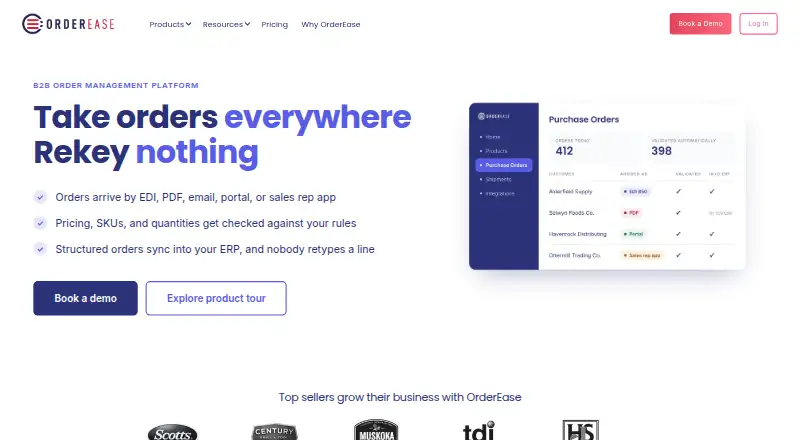 OrderEase's own site