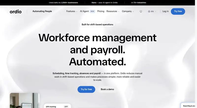 Ordio's own site