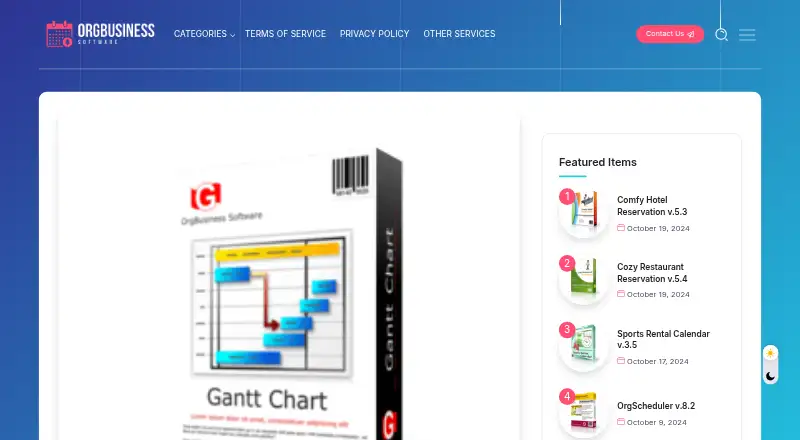 OrgBusiness Gantt Chart's own site