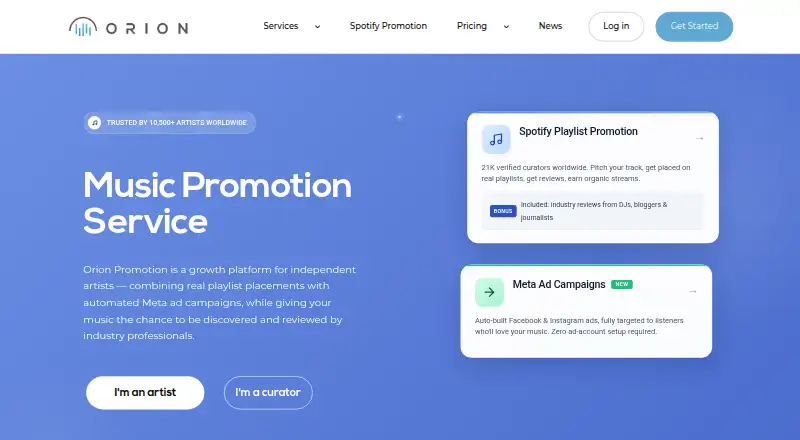 Orion Promotion's own site