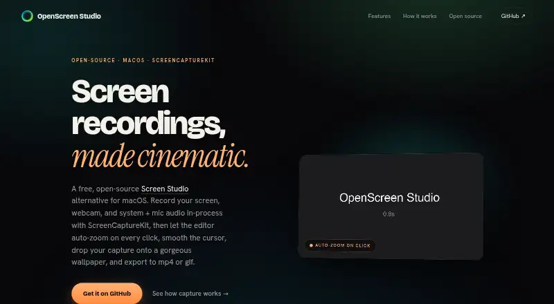 OpenScreen Studio's own site