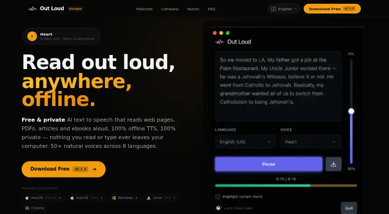 Out Loud's own site