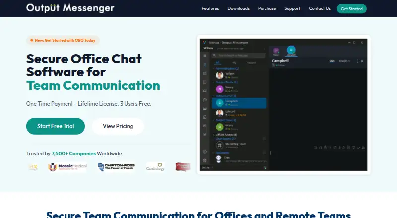 Output Messenger's own site