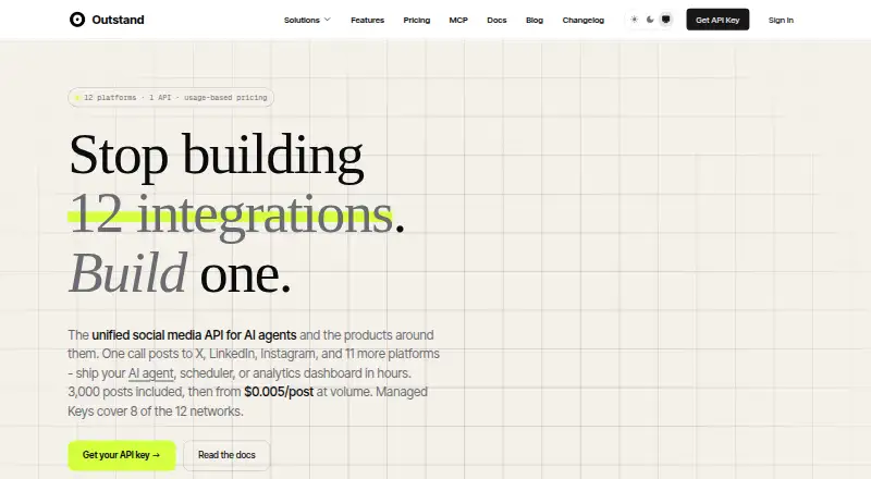 Outstand API's own site
