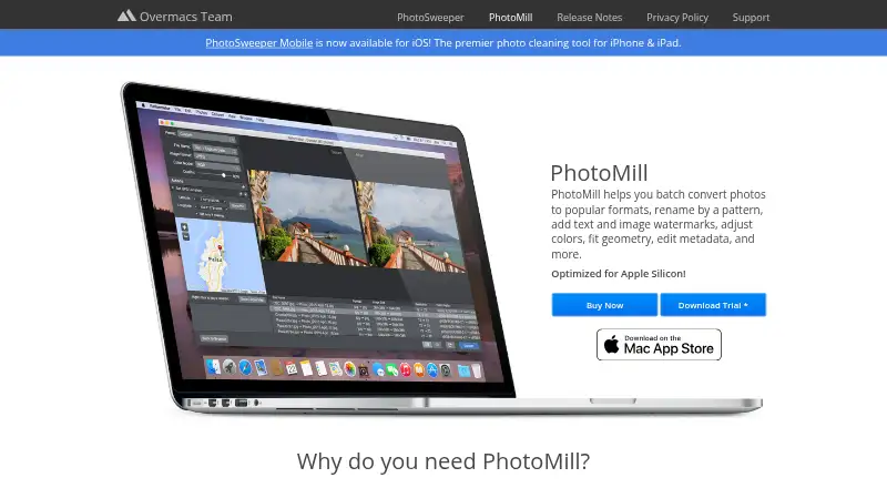 PhotoMill X's own site