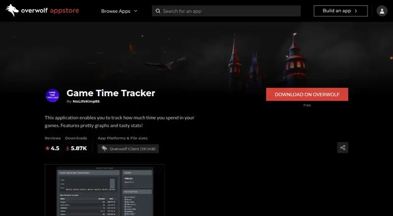 Game Time Tracker's own site