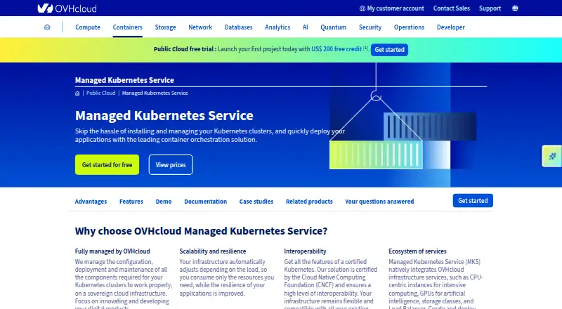 OVHcloud Managed Kubernetes's own site